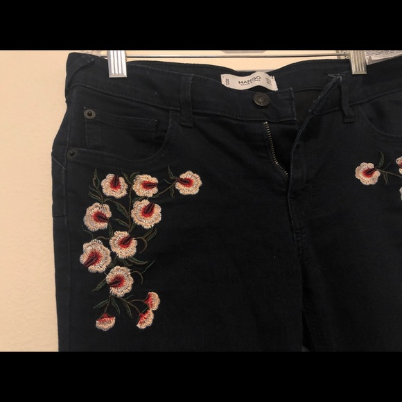 Mango Embroidered Flower Jeans - Picture 3 of 3